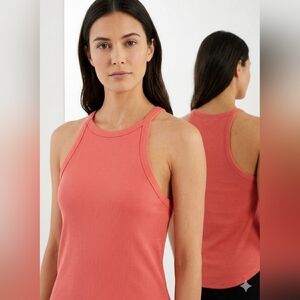 Nwt Splendid Mika Ribbed Knit Jewel Neck Halter Tank Top Tee